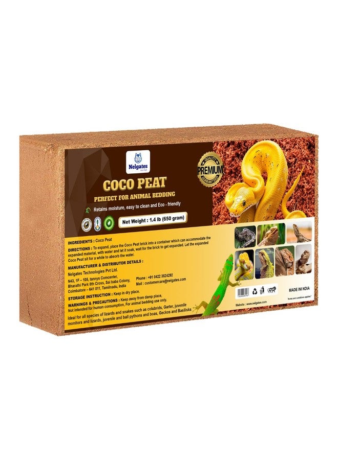 Nelgates Reptile Bedding Organic Coco peat Block for Snake Habitat, Ball Python Terrarium, Turtle Tanks, Enclosure (650g) - Image 1